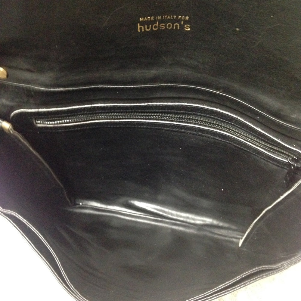 Vintage, Hudsons Black Leather Envelope-Crossbody
