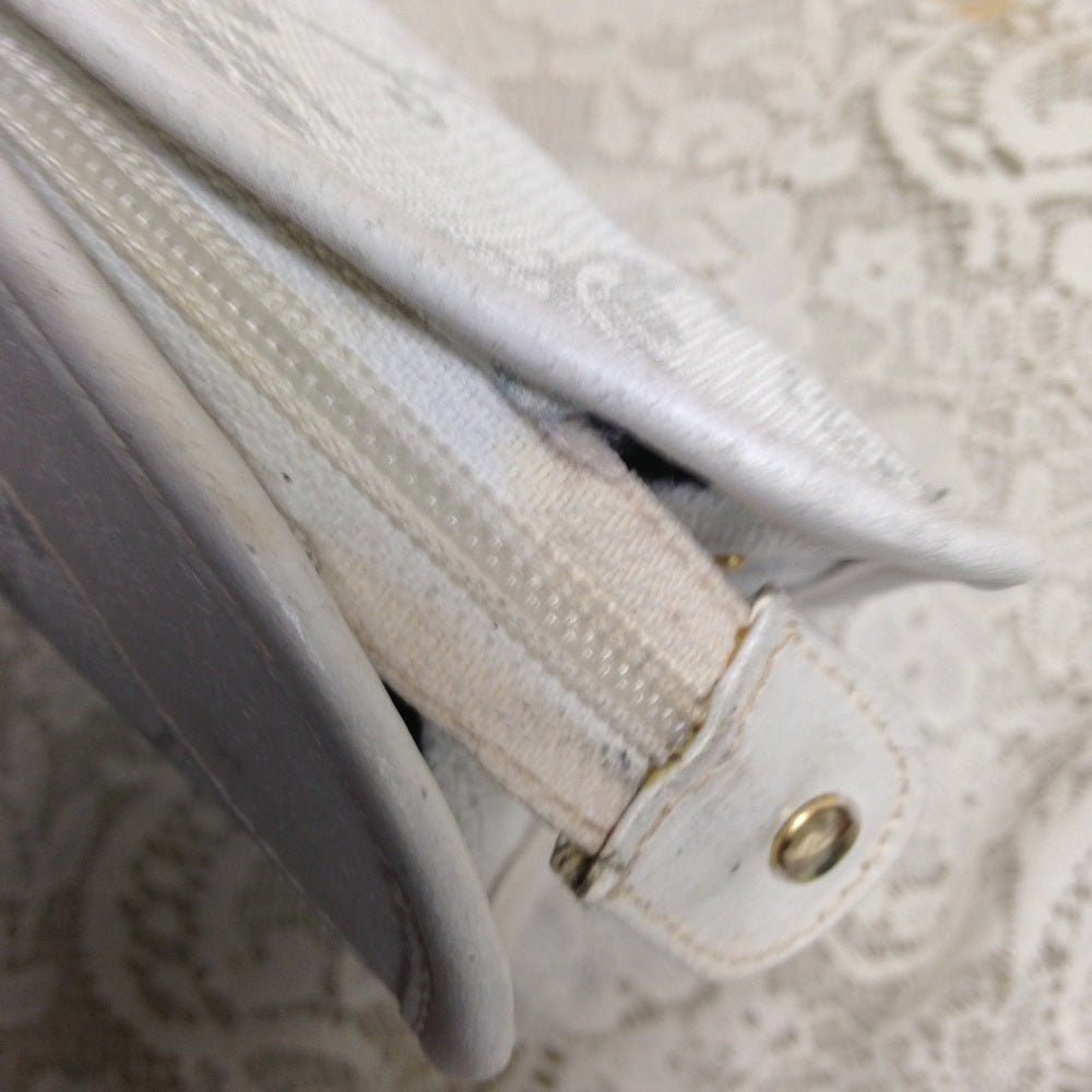 Mario Valentino White Jacquard Clutch Crossbody