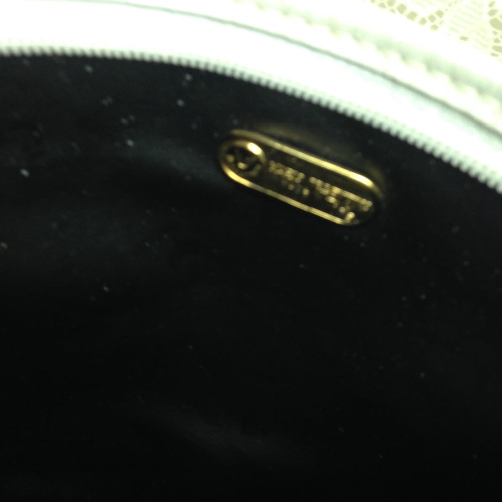 Mario Valentino White Jacquard Clutch Crossbody