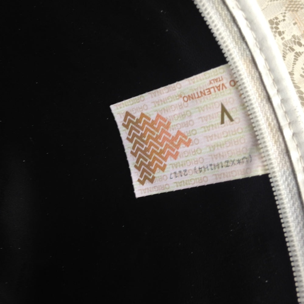 Mario Valentino White Jacquard Clutch Crossbody