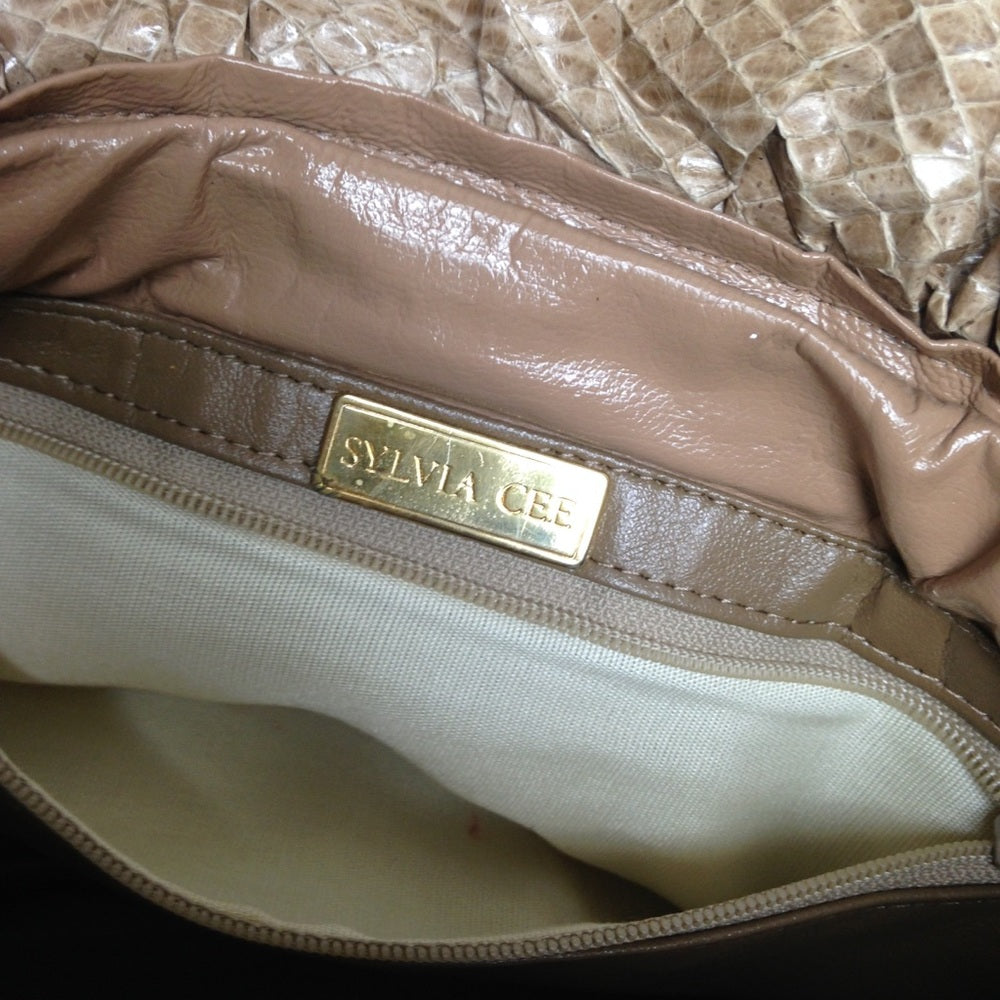 Vintage Tan Snakeskin Clutch- Crossbody