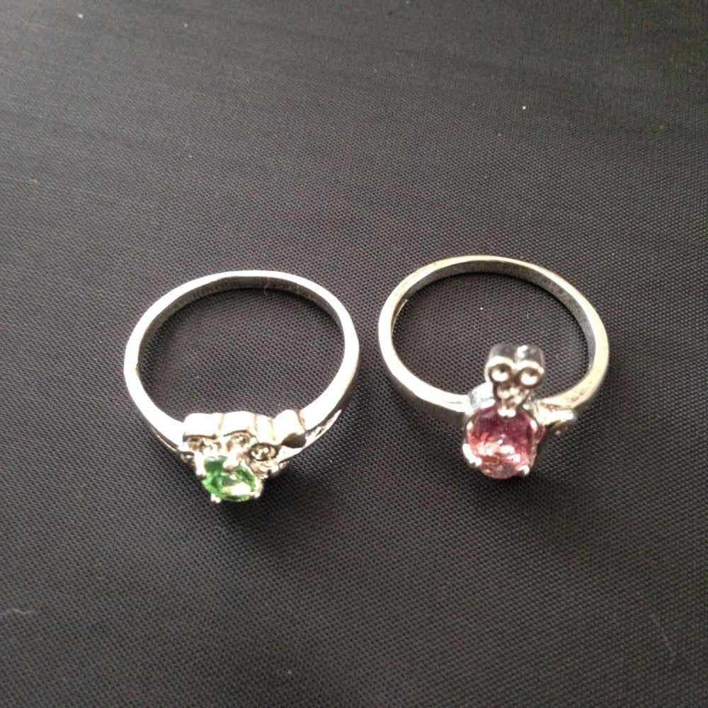 Vintage 2pc 925 Silver Tiny Rings Choose 1 set