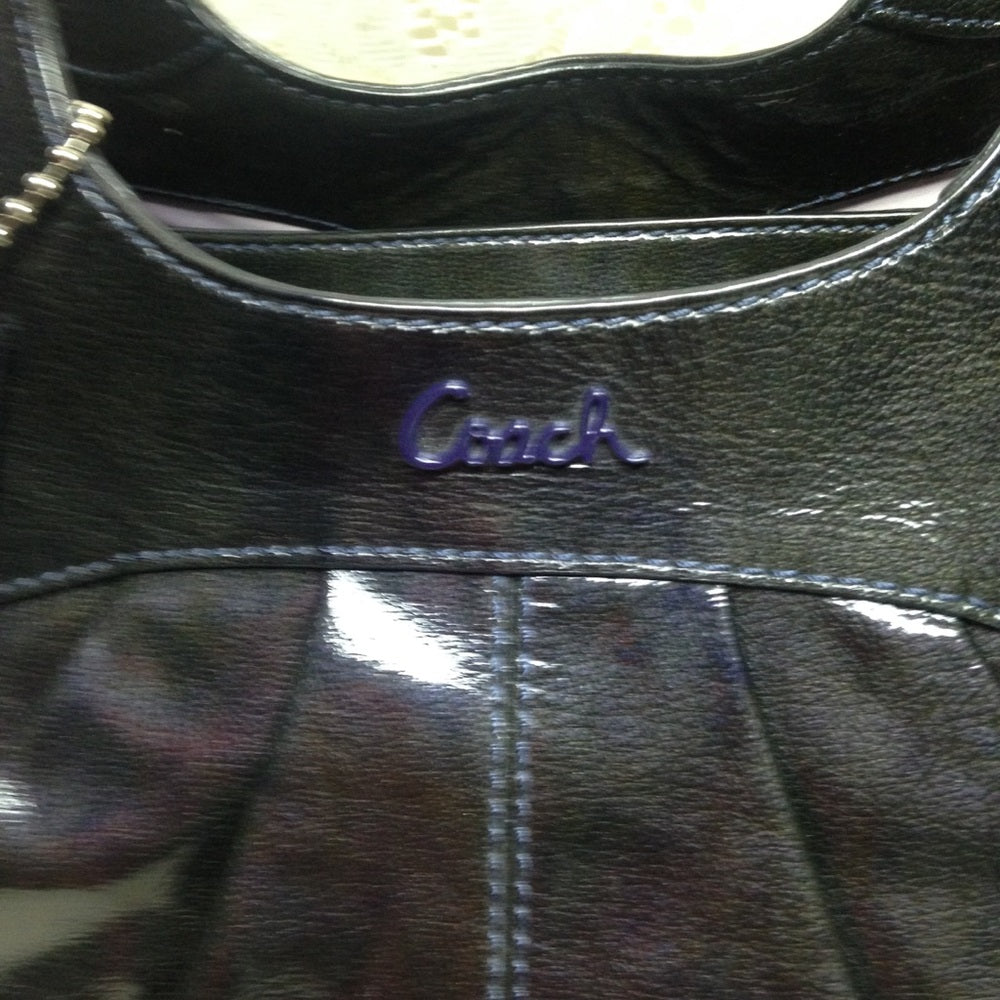 Authentic Coach Black Patent Leather Shoulder Bag