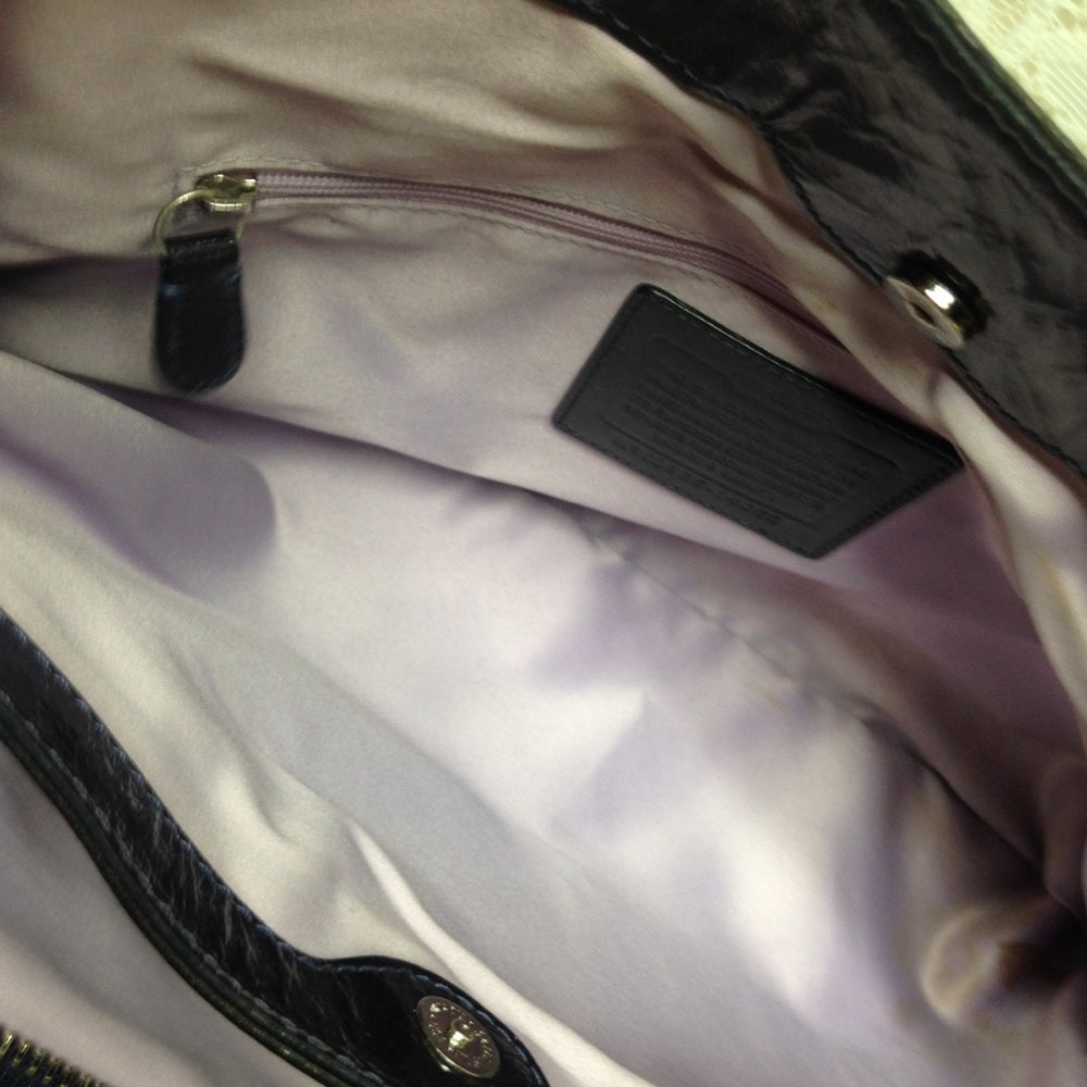 Authentic Coach Black Patent Leather Shoulder Bag