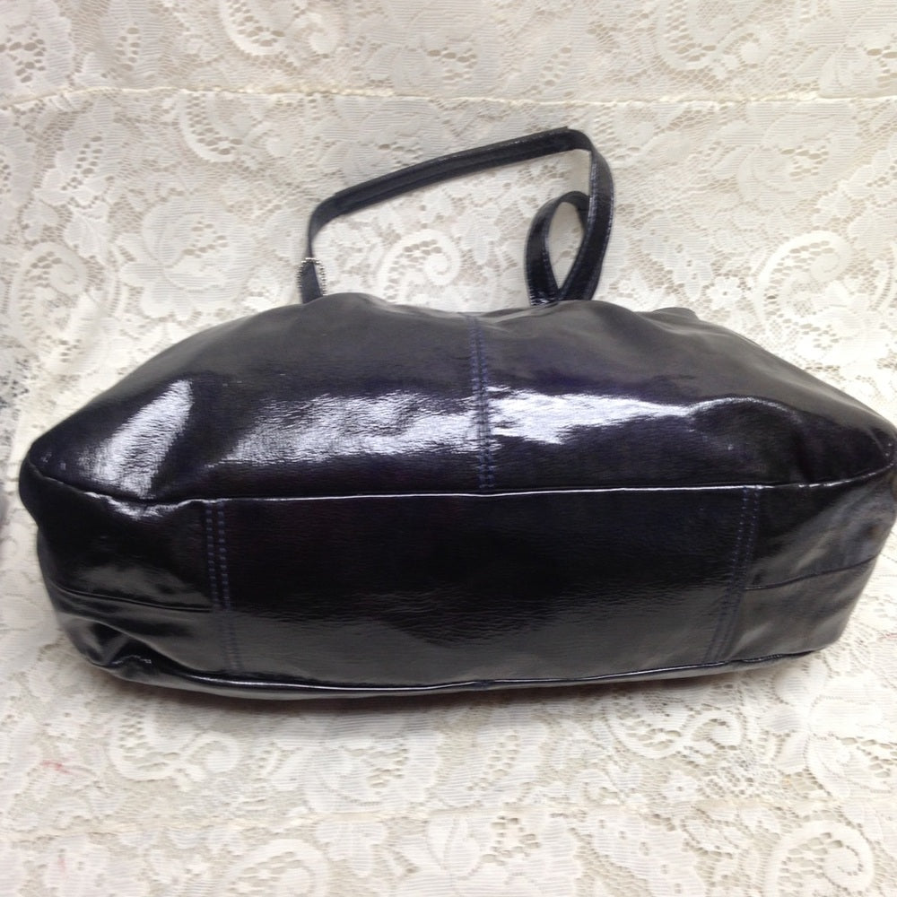 Authentic Coach Black Patent Leather Shoulder Bag
