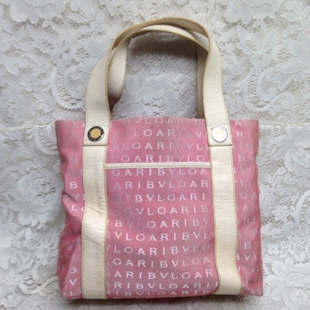 Bulgari Pink Mono Canvas compact Bi-fold Wallet