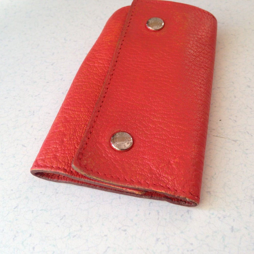 Hermes Tangerine Leather 6-Hooks Key Case