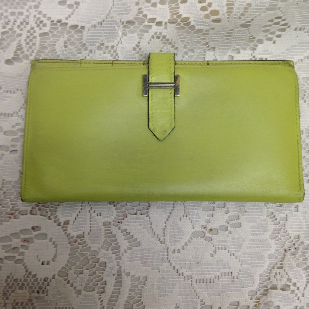 Hermes Logos H Bearn Chèvre Leather Long Wallet