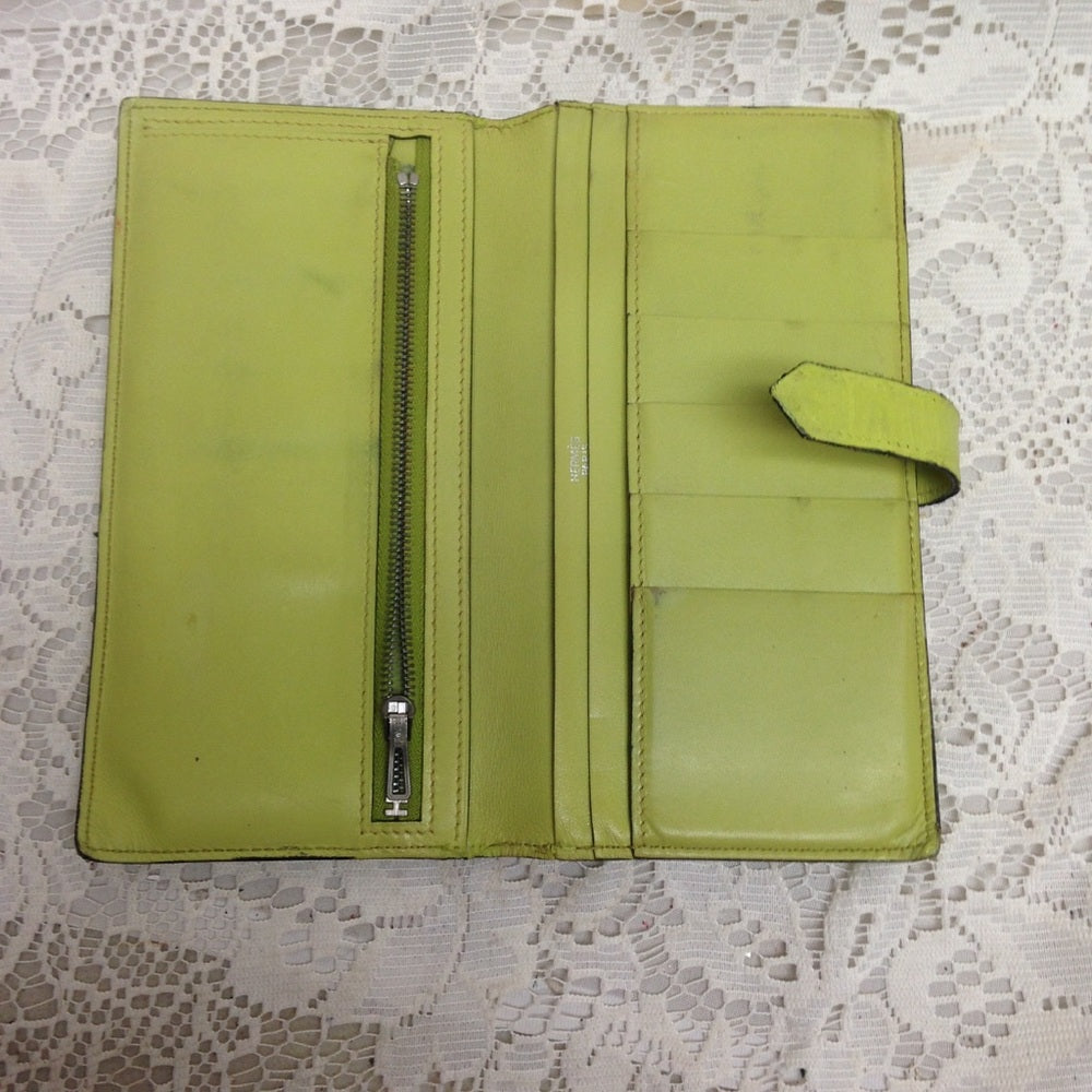 Hermes Logos H Bearn Chèvre Leather Long Wallet