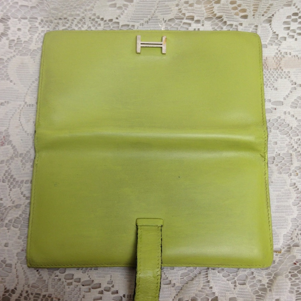 Hermes Logos H Bearn Chèvre Leather Long Wallet