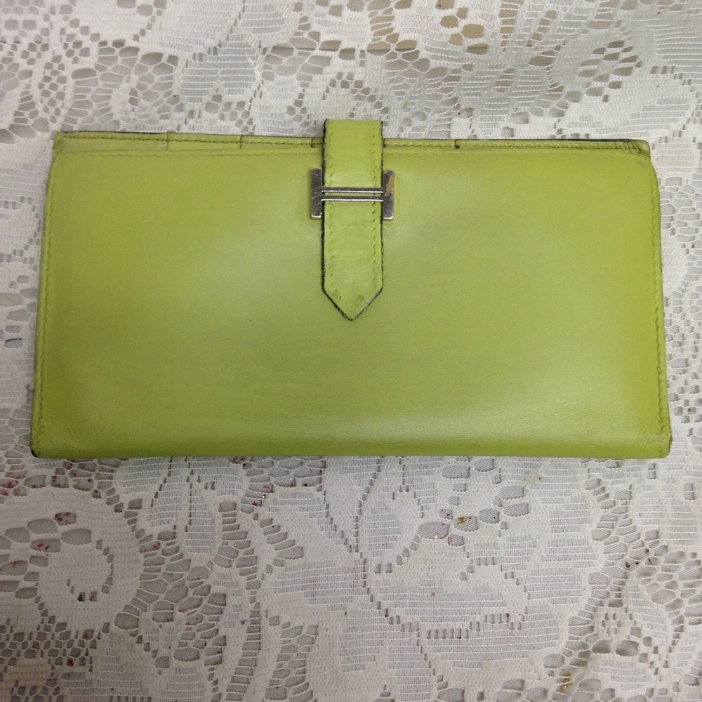 Hermes Logos H Bearn Chèvre Leather Long Wallet