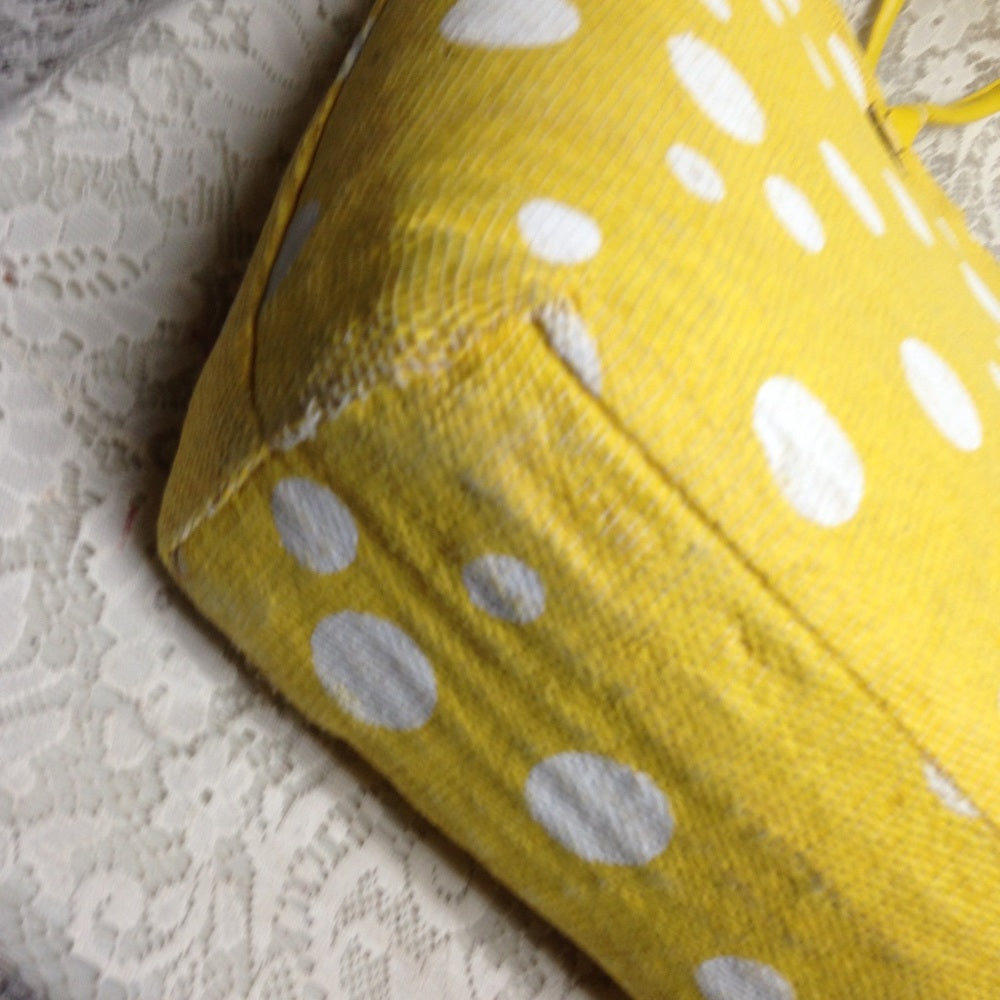 Sun n Sand Large Yellow Polka Dot Tote-Shoulder Ba