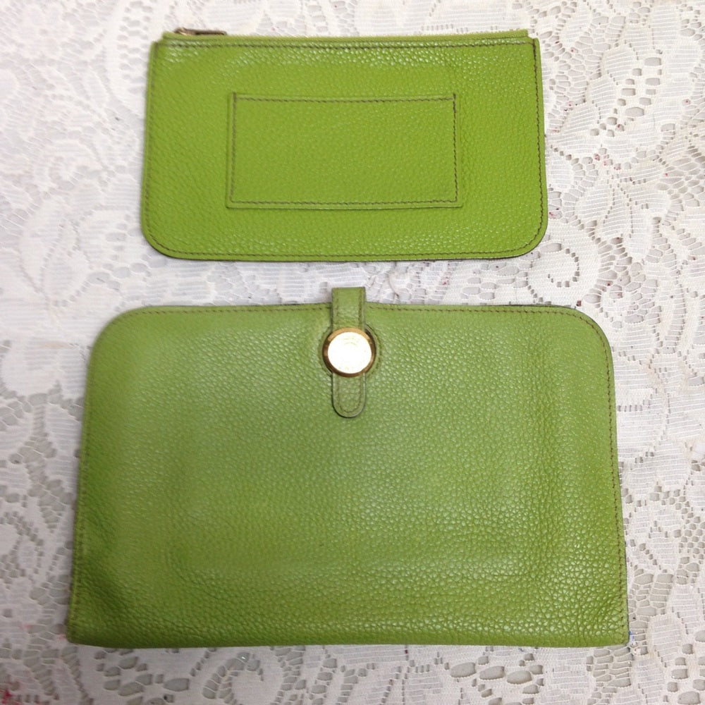 Hermes Logos GM Togo Leather Wallet and Coin Purse