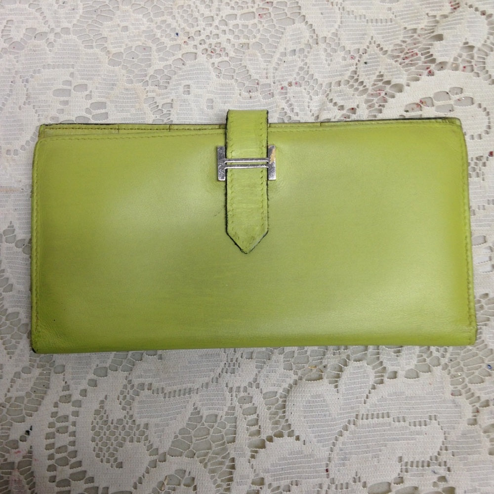 Hermes Logos H Bearn Chèvre Leather Long Wallet