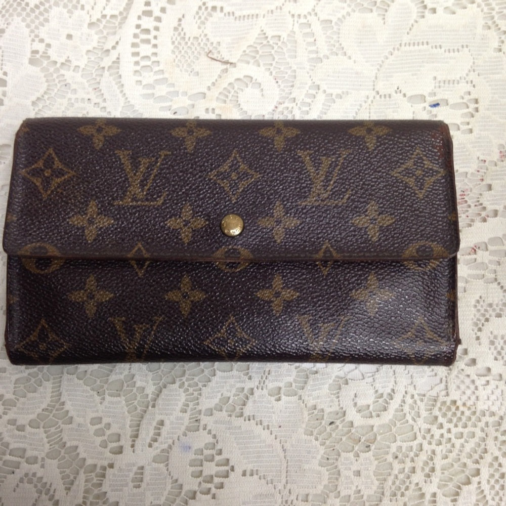 Louis Vuitton, Brown Mono, Bi-Fold Long Wallet