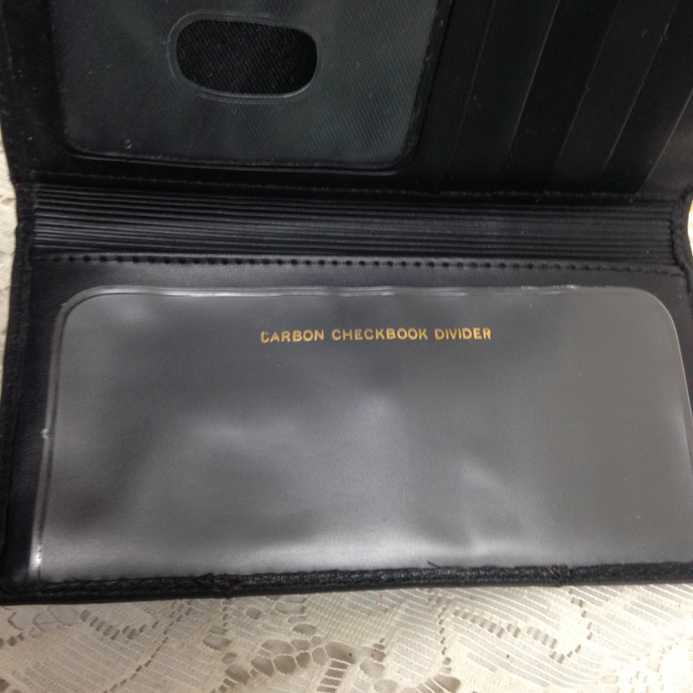Vintage Black Leather Long Wallet