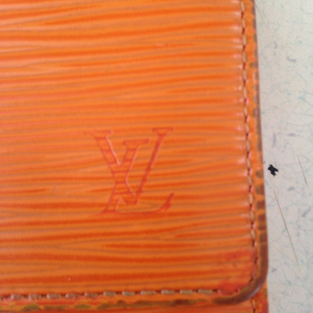 Louis Vuitton Orange Epi Leather Tri Fold Wallet