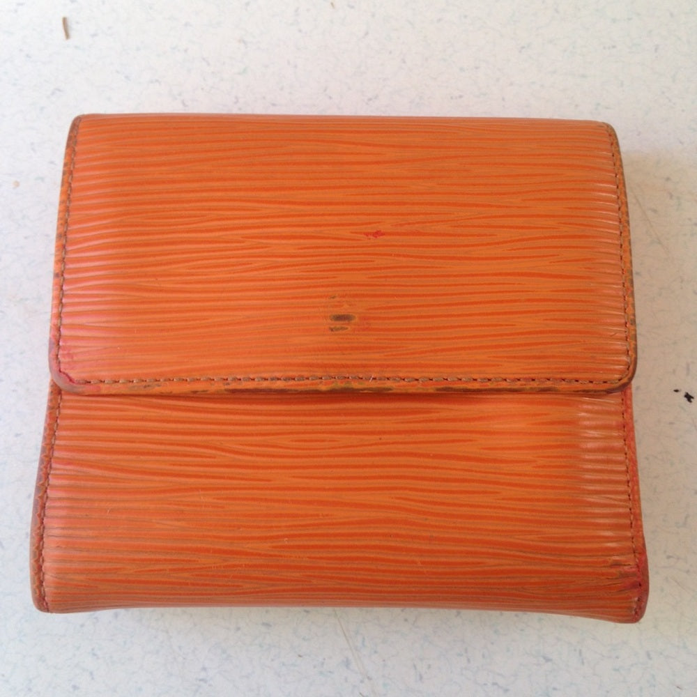 Louis Vuitton Orange Epi Leather Tri Fold Wallet
