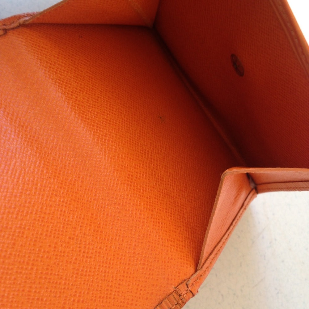 Louis Vuitton Orange Epi Leather Tri Fold Wallet