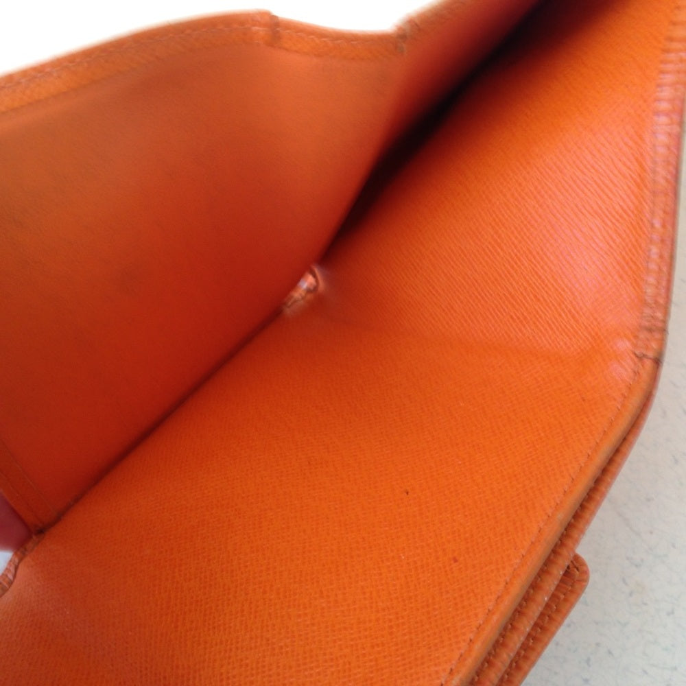 Louis Vuitton Orange Epi Leather Tri Fold Wallet