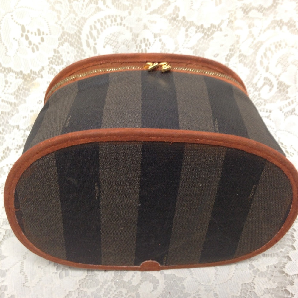 Fendi Pequin Stripes Coated Canvas Cosmetic Pouch