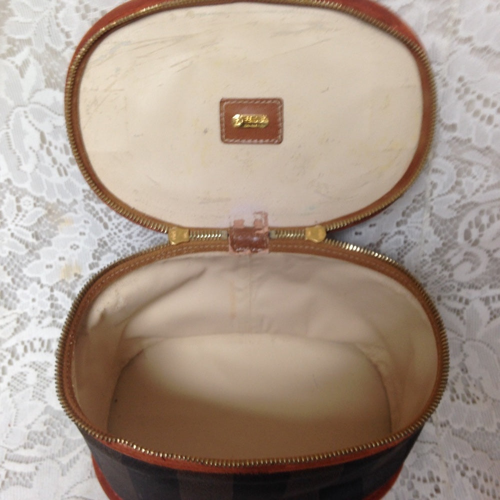 Fendi Pequin Stripes Coated Canvas Cosmetic Pouch