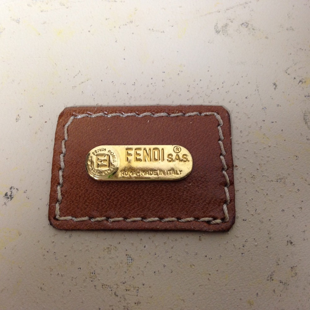 Fendi Pequin Stripes Coated Canvas Cosmetic Pouch