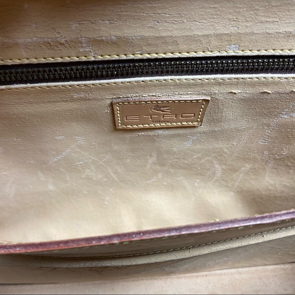 Etro, Italy, Burgundy Paisley Briefcase 18inx12in