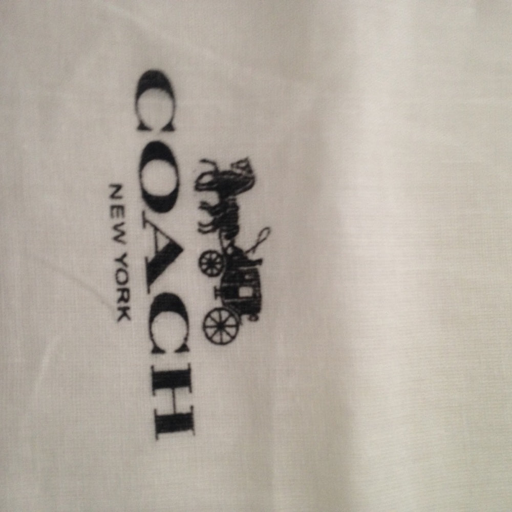 Coach White Wallet Dust Bag 8in x 8in