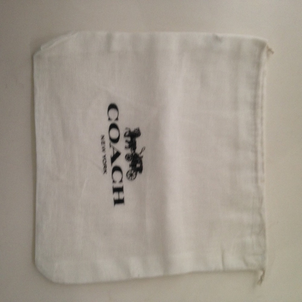 Coach White Wallet Dust Bag 8in x 8in