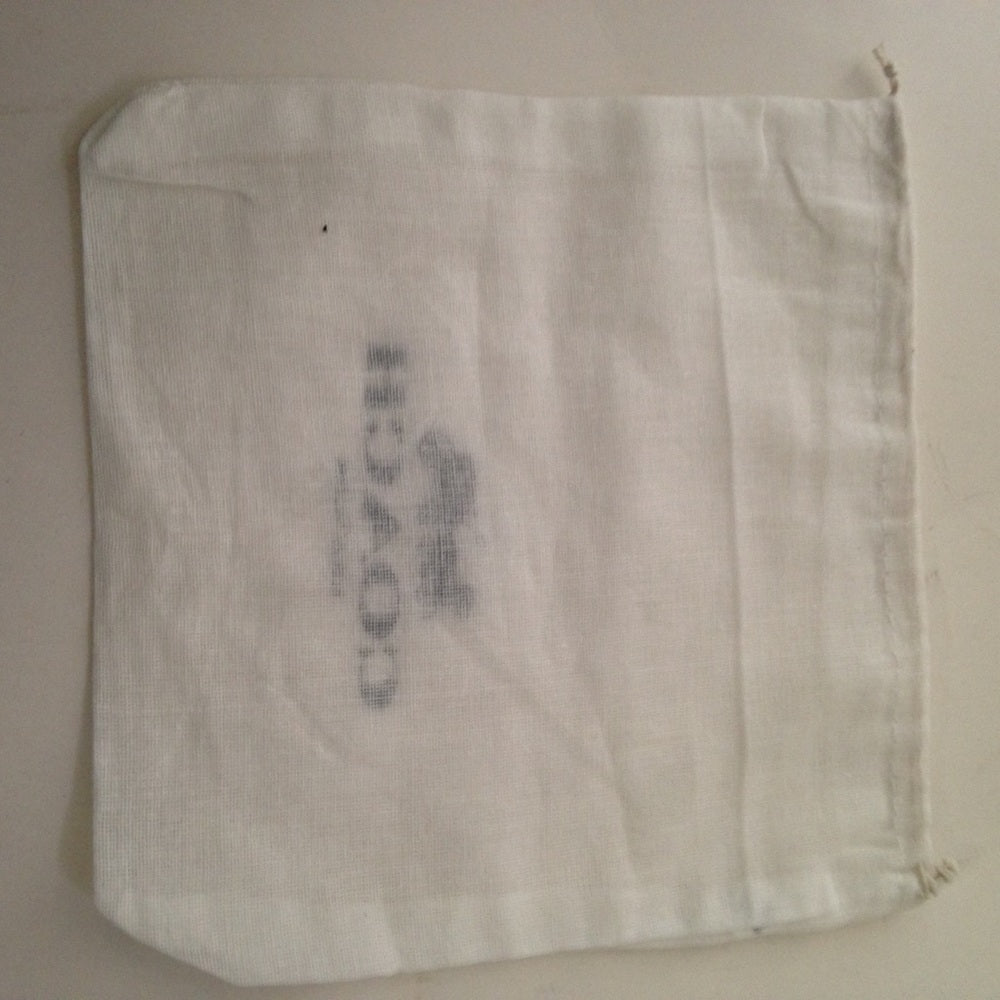 Coach White Wallet Dust Bag 8in x 8in