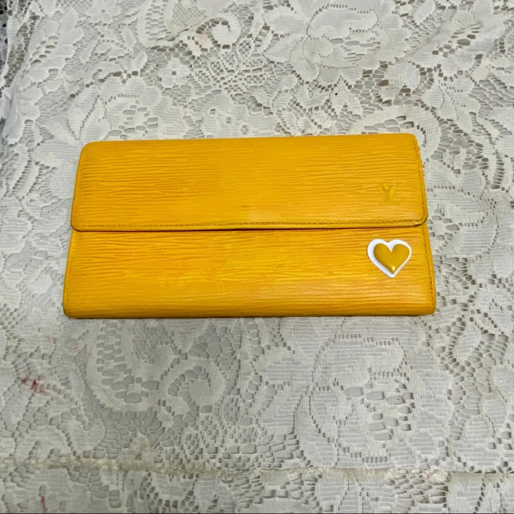 Louis Vuitton, Yellow Epi Leather Bi-fold Wallet