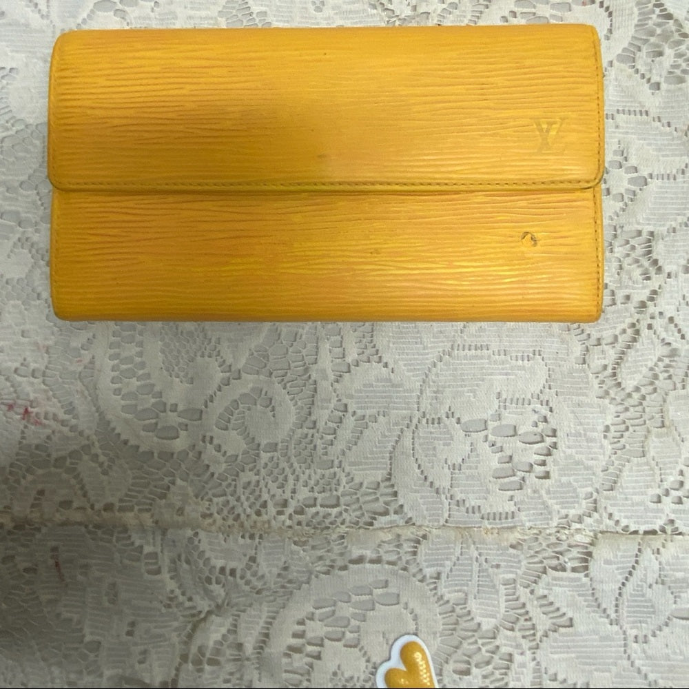 Louis Vuitton, Yellow Epi Leather Bi-fold Wallet