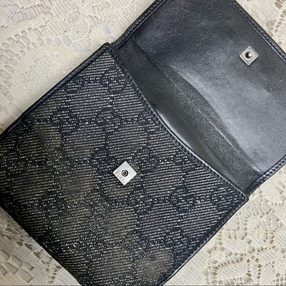 Gucci Black Mono Coated Canvas Bifold Wallet