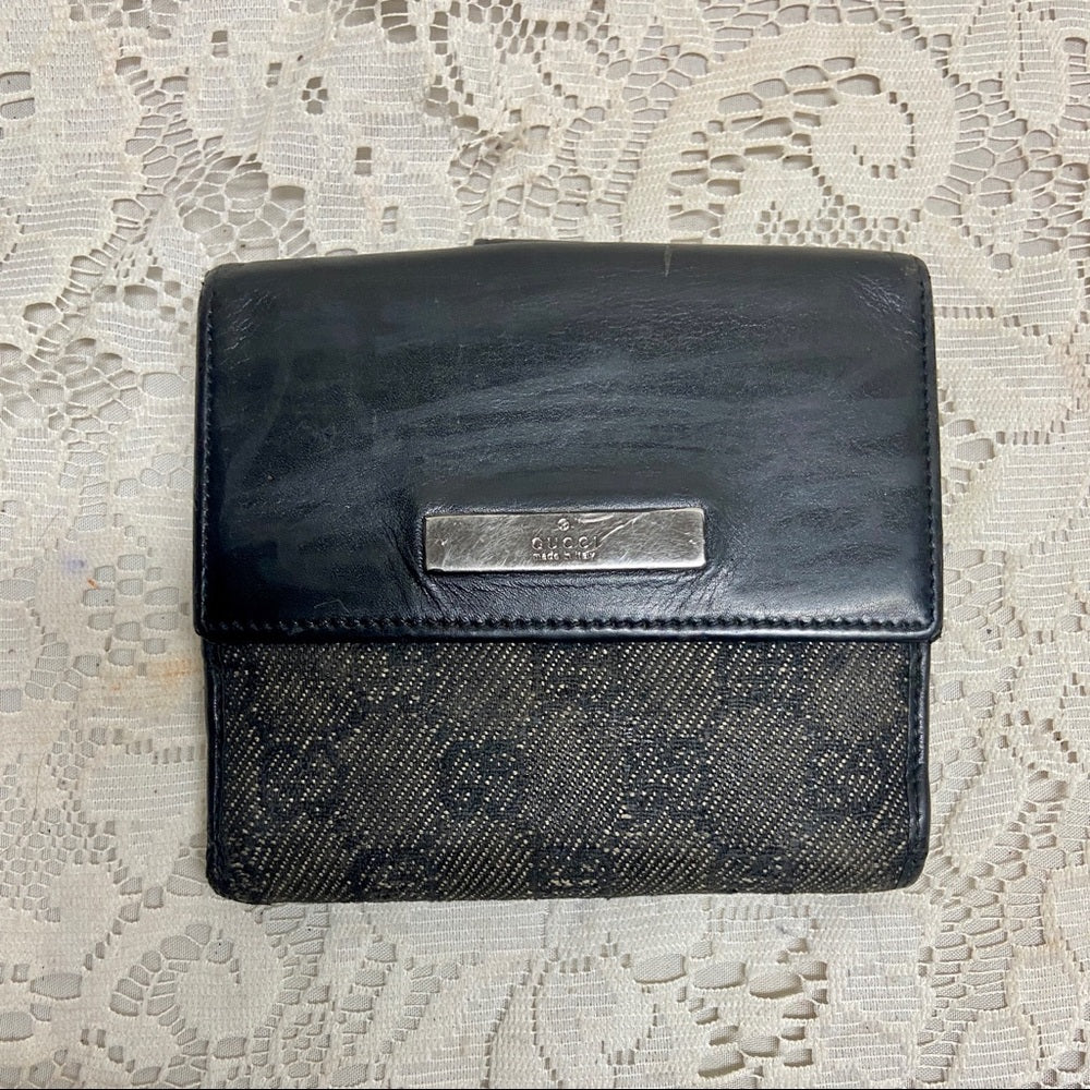 Gucci Black Mono Coated Canvas Bifold Wallet