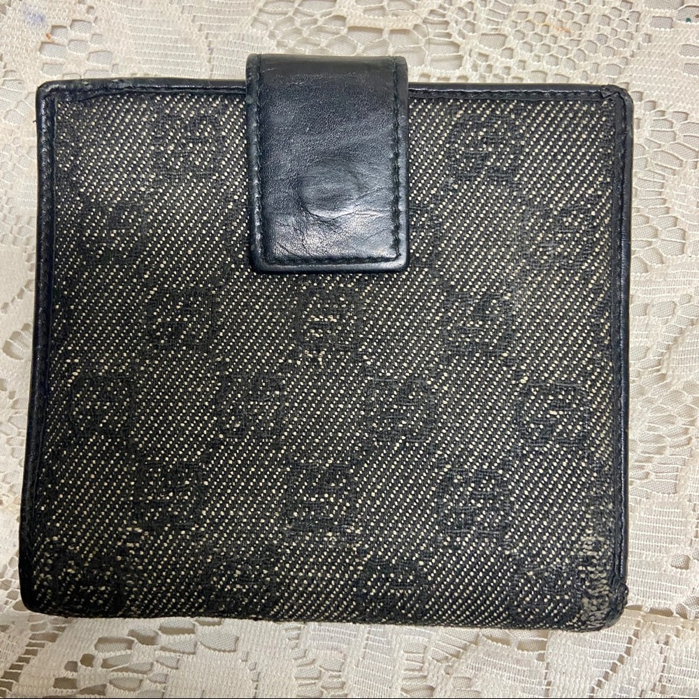 Gucci Black Mono Coated Canvas Bifold Wallet