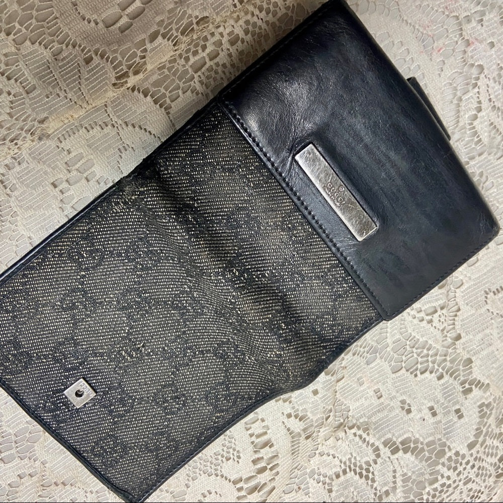 Gucci Black Mono Coated Canvas Bifold Wallet