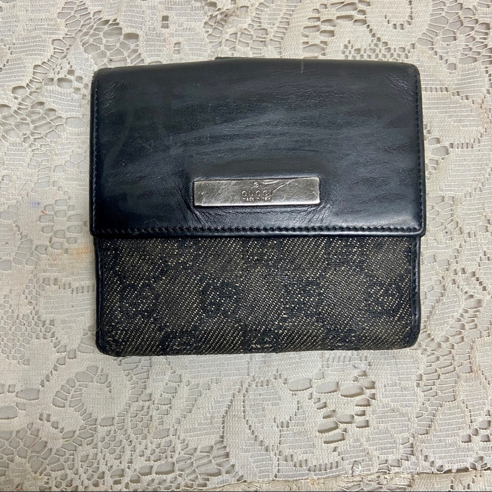 Gucci Black Mono Coated Canvas Bifold Wallet