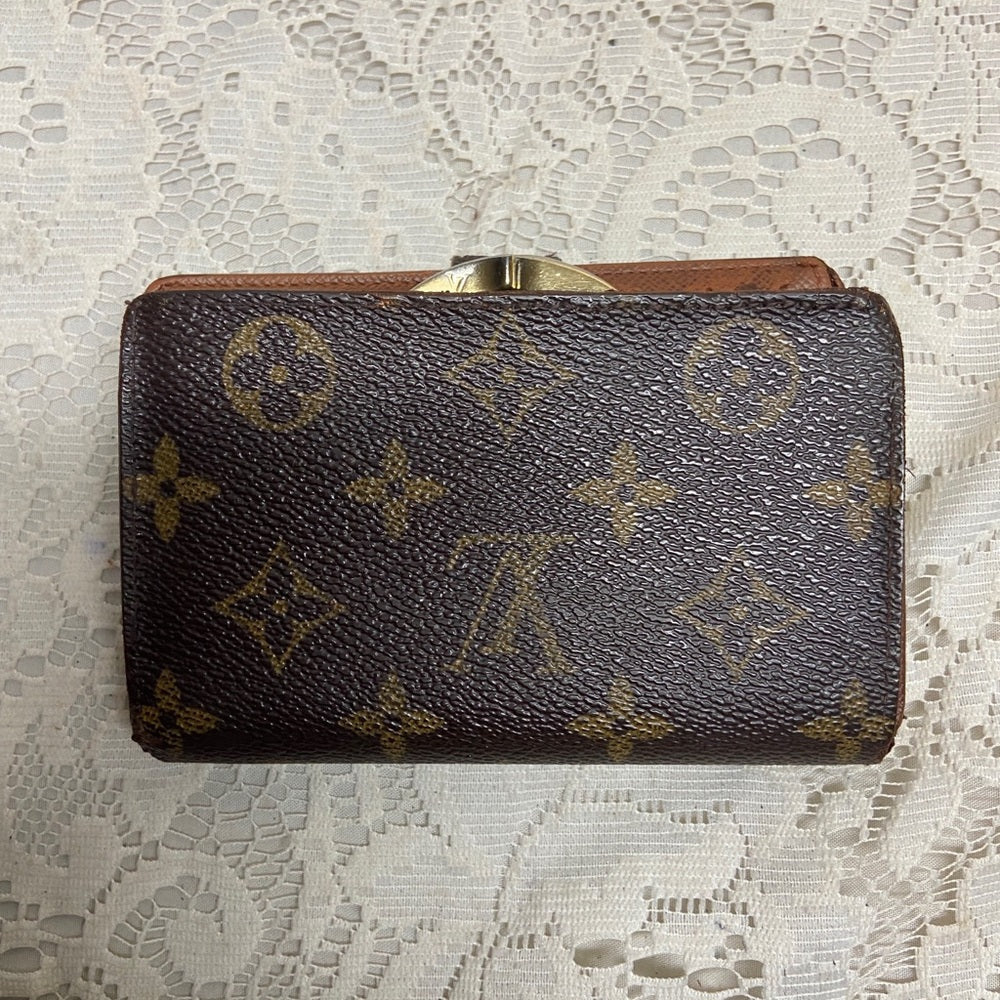 Louis Vuitton Brown Mono Kisslock Compact Wallet