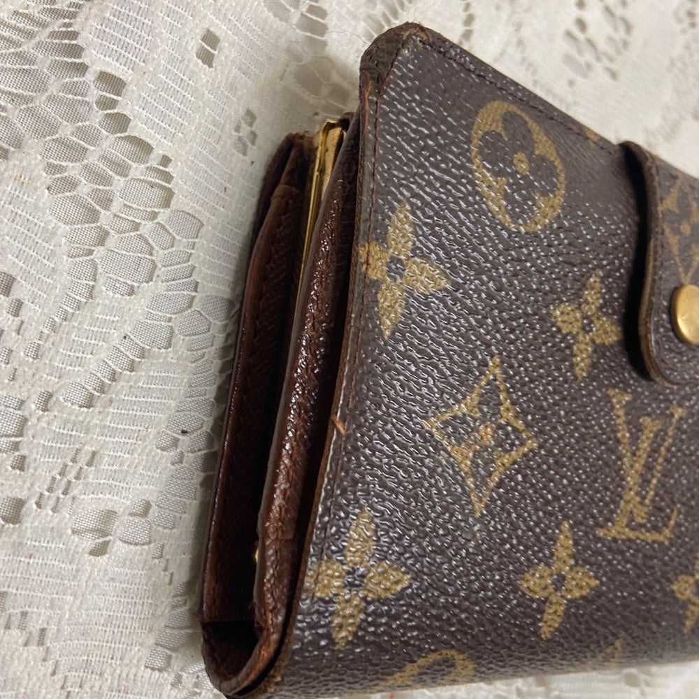 Louis Vuitton Brown Mono Kisslock Compact Wallet