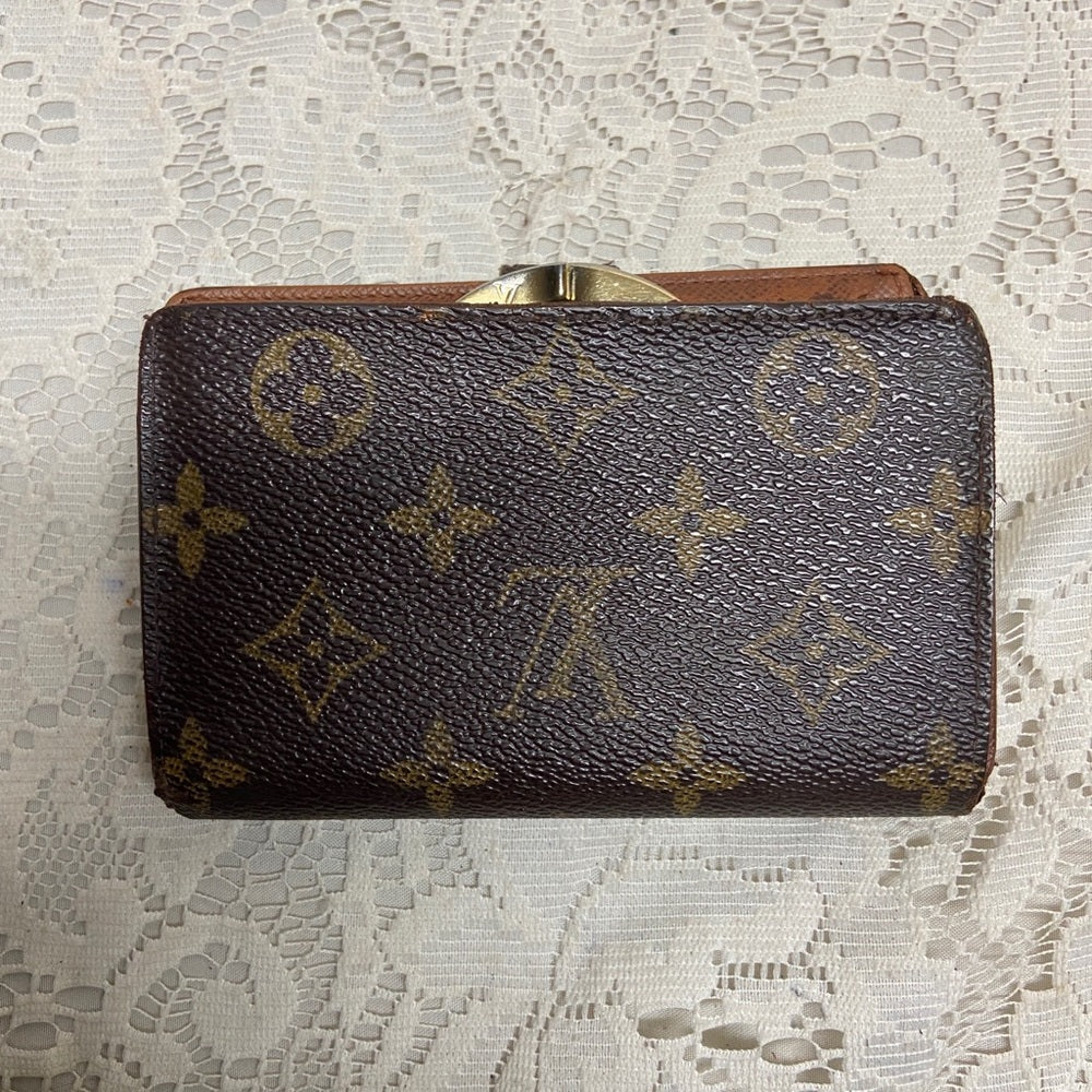 Louis Vuitton Brown Mono Kisslock Compact Wallet