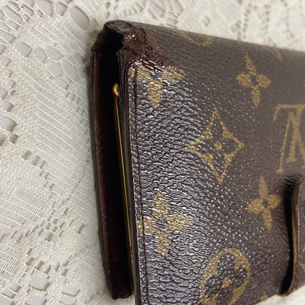 Louis Vuitton Brown Mono Kisslock Compact Wallet
