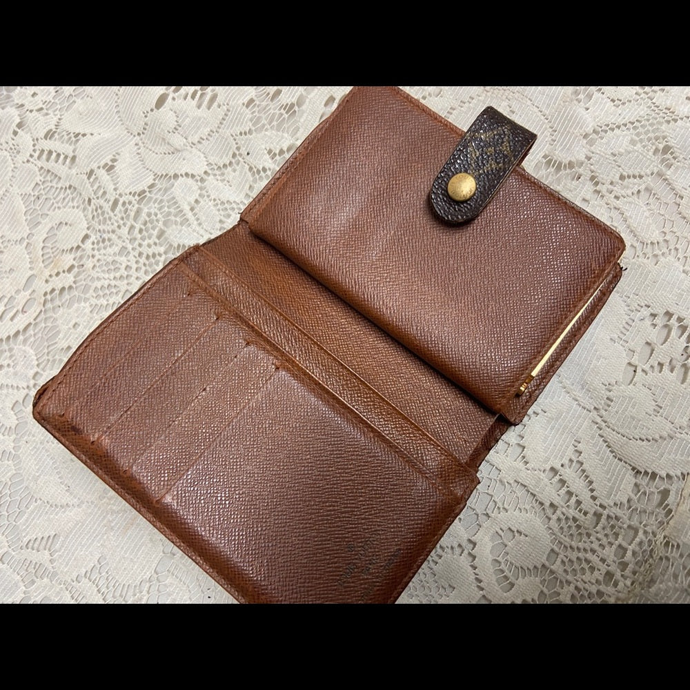 Louis Vuitton Brown Mono Kisslock Compact Wallet
