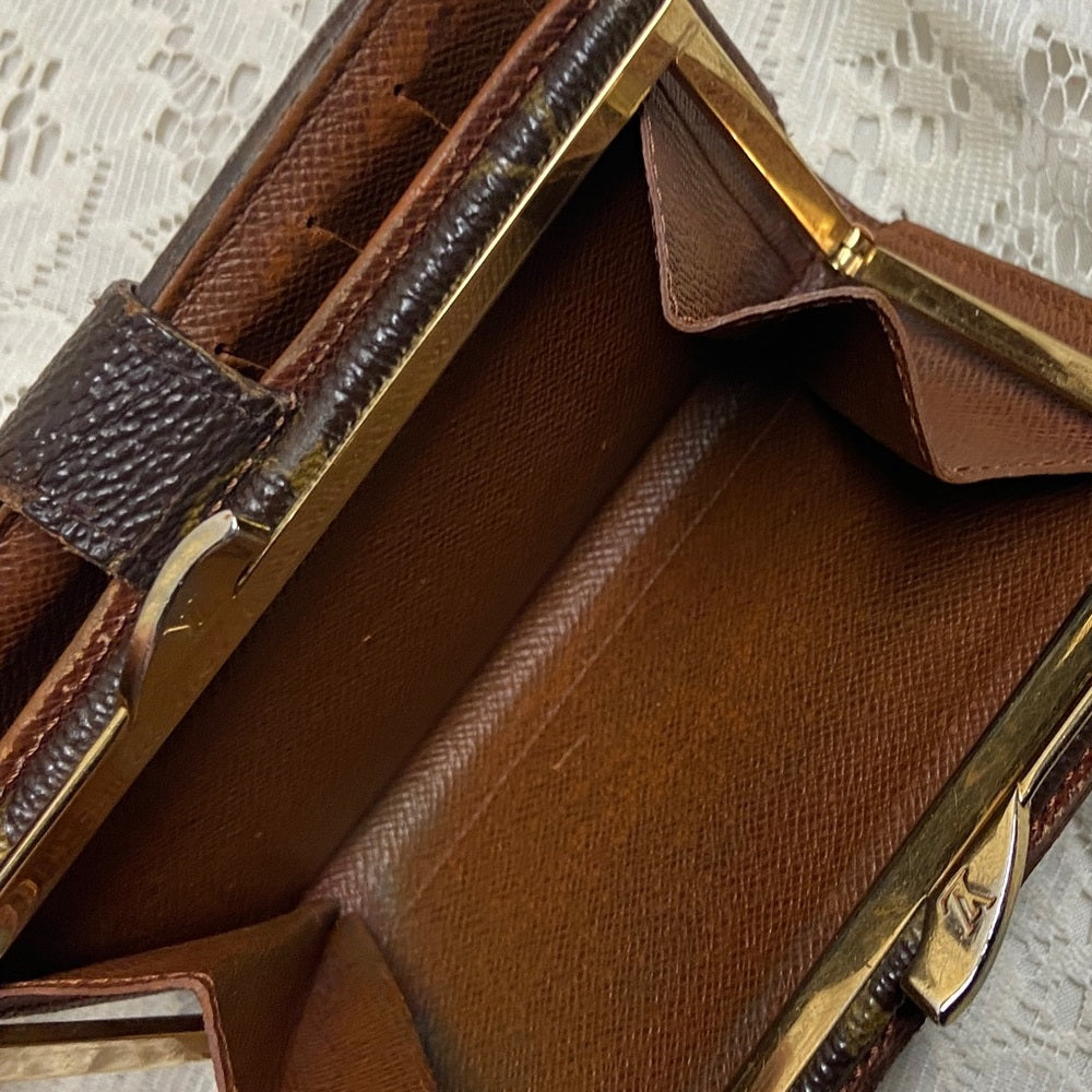Louis Vuitton Brown Mono Kisslock Compact Wallet
