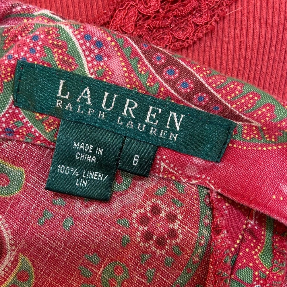 Ralph Lauren Paisely Linen Skirt - Size 6-14