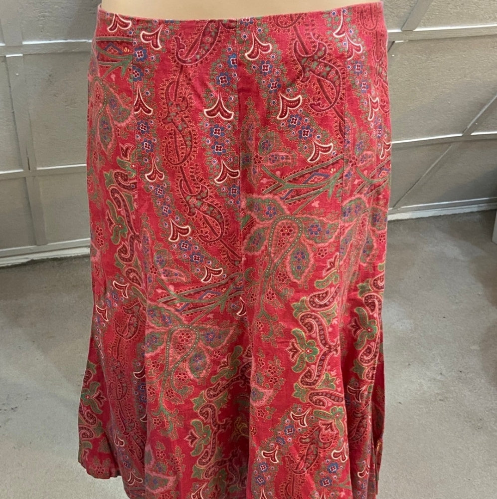 Ralph Lauren Paisely Linen Skirt - Size 6-14