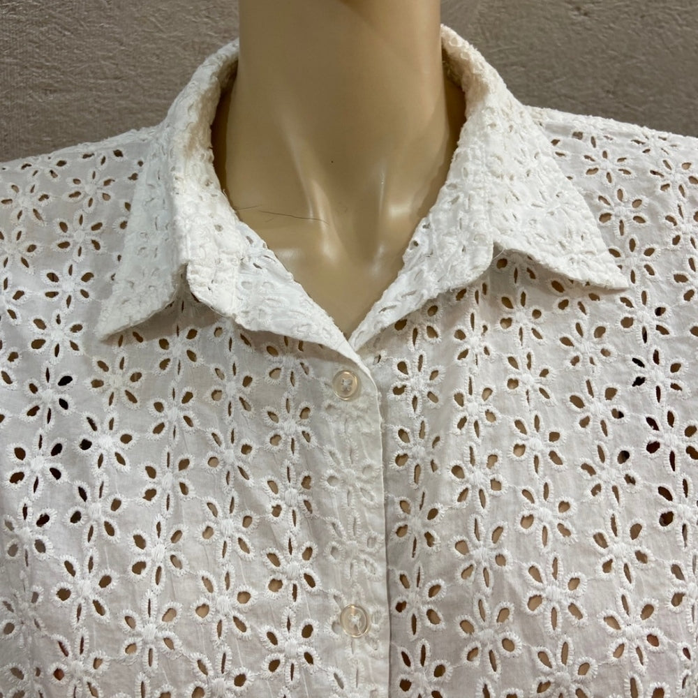 Falls Creek, White Eyelet Shirt - Size XL (80422)