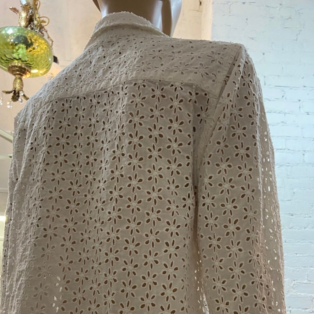 Falls Creek, White Eyelet Shirt - Size XL (80422)