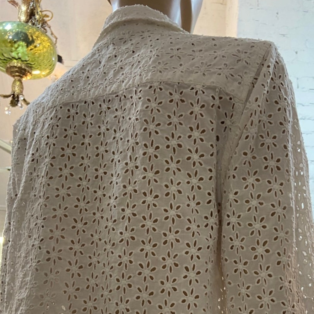 Falls Creek White Eyelet Top with Gap Pink Printed Skirt Outfit Set