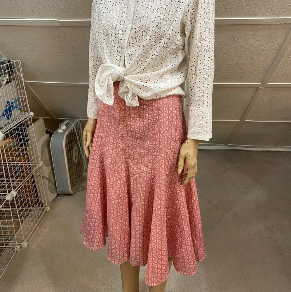 Falls Creek White Eyelet Top with Gap Pink Printed Skirt Outfit Set